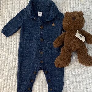 Gap Navy Knit Baby Footie